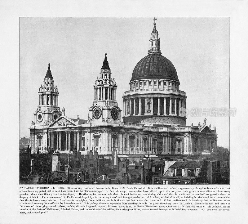 古伦敦摄影:圣保罗大教堂，伦敦，1893
