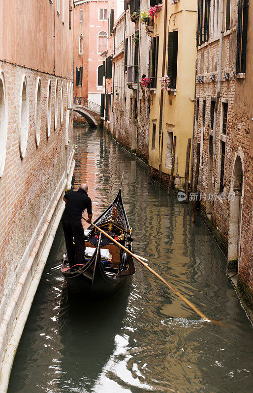 威尼斯的贡多拉和运河，意大利