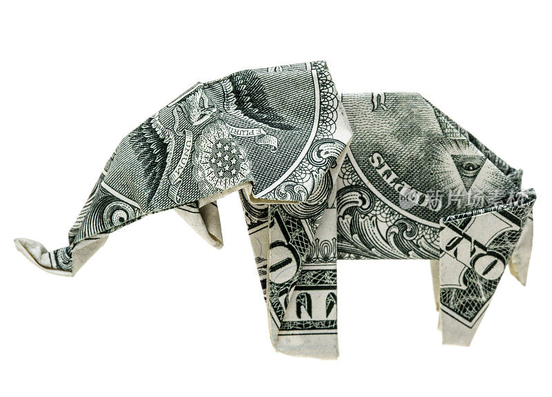 折纸美元大象