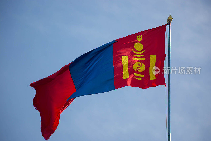蒙古:乌兰巴托国旗