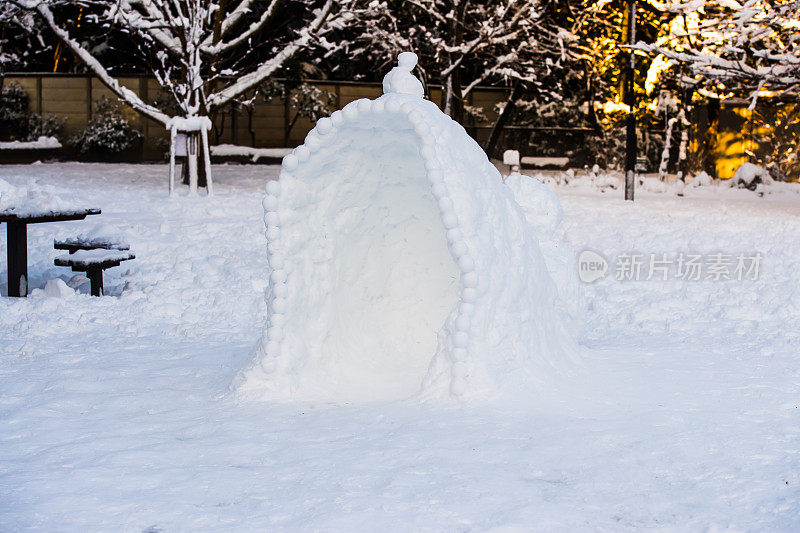 东京下雪了。第二天，艺术作品在公园里排着队。