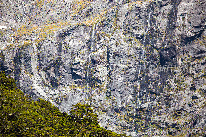 新西兰:荷马隧道的瀑布