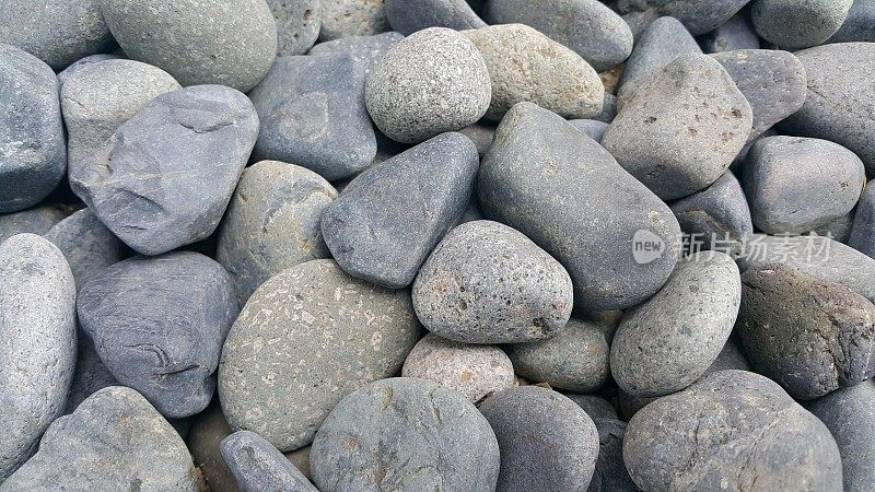 纹理背景:岩石卵石，小，圆形，光滑的鹅卵石