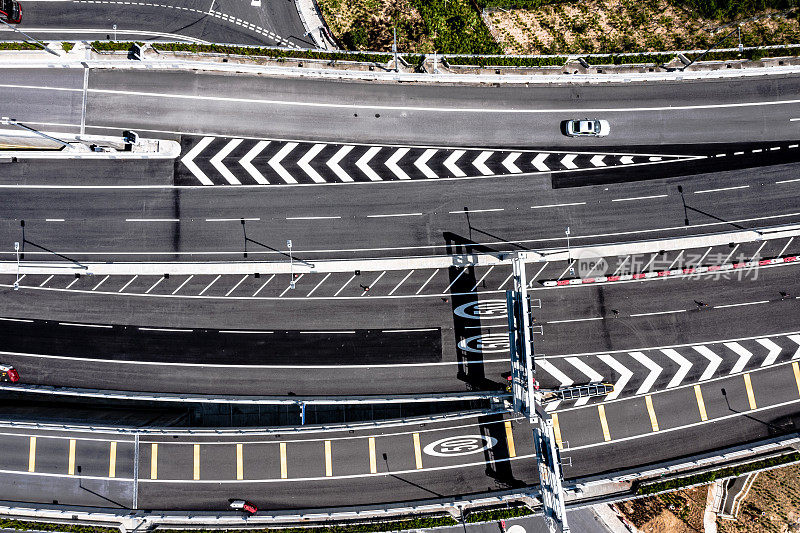 香港香园围公路的无人机照片