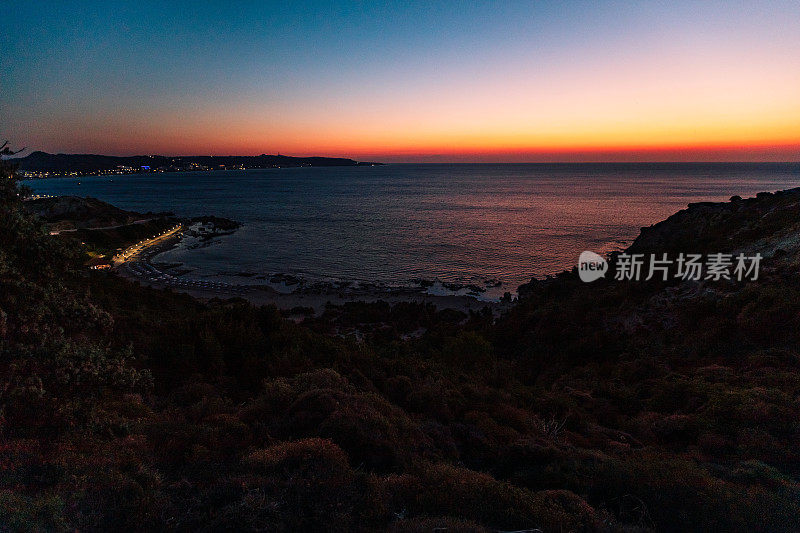 风景摄影，Faliraki照片。在希腊旅游，希腊旅游的概念。十二decanese群岛的Rhodes拥有美丽的自然风光