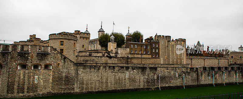 英国伦敦市中心的伦敦塔城堡，欧洲建筑
