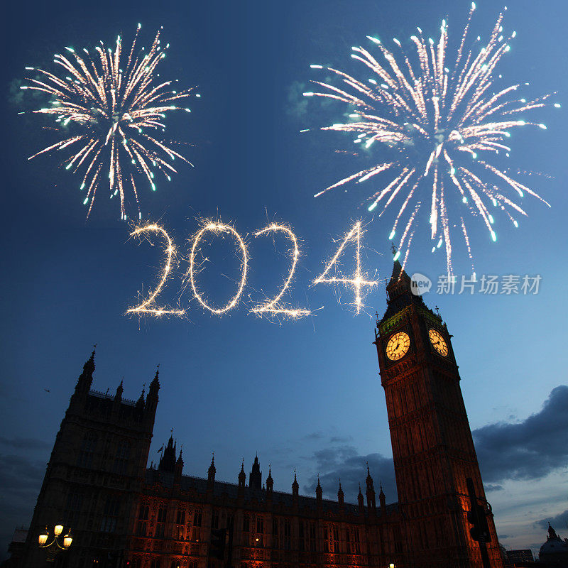 英国伦敦2024年新年烟花