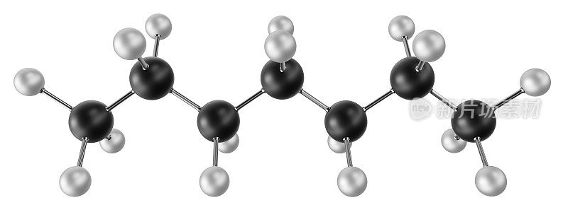 庚烷分子C7H16