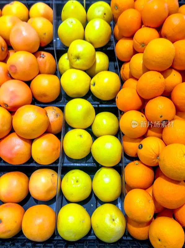 柑橘类水果:红葡萄柚、白葡萄柚、橙子