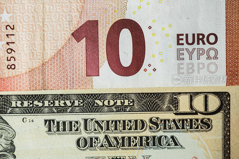 欧盟欧元(EUR)和美元(USD)纸币涨跌互现