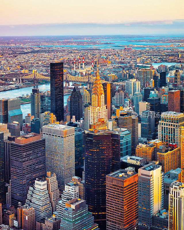 纽约市中城东区的鸟瞰图