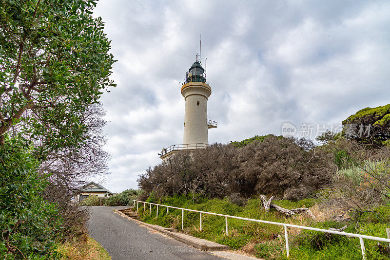 朗斯代尔灯塔，在朗斯代尔角，澳大利亚，维多利亚