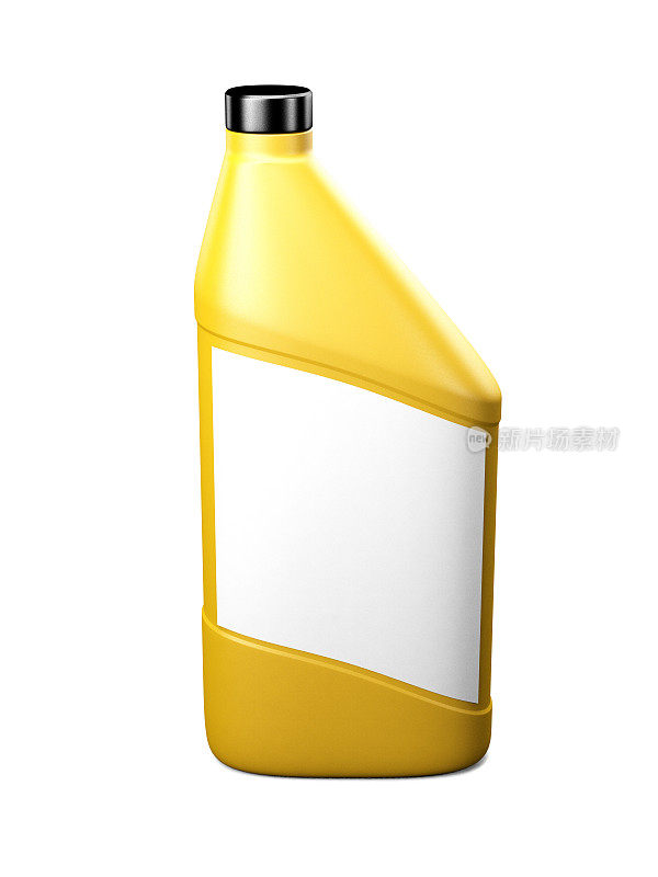 机油塑料瓶隔离在白色背景上
