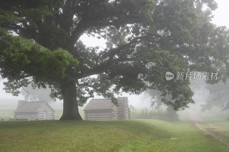 福吉谷国家历史公园，一个雾蒙蒙的早晨
