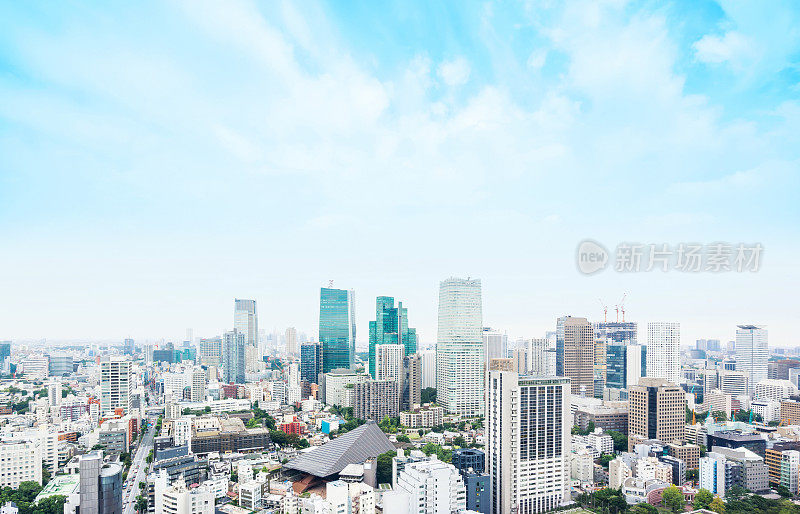 日本东京全景现代城市鸟瞰图