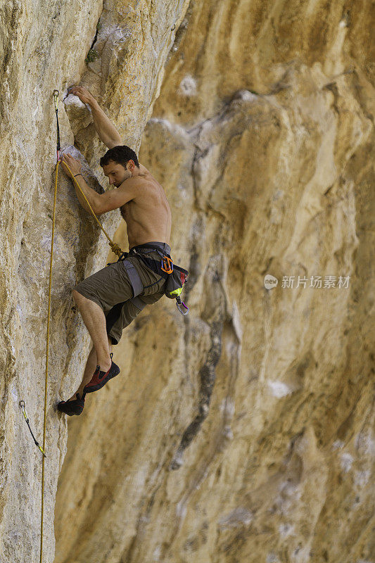 男性Rockclimber