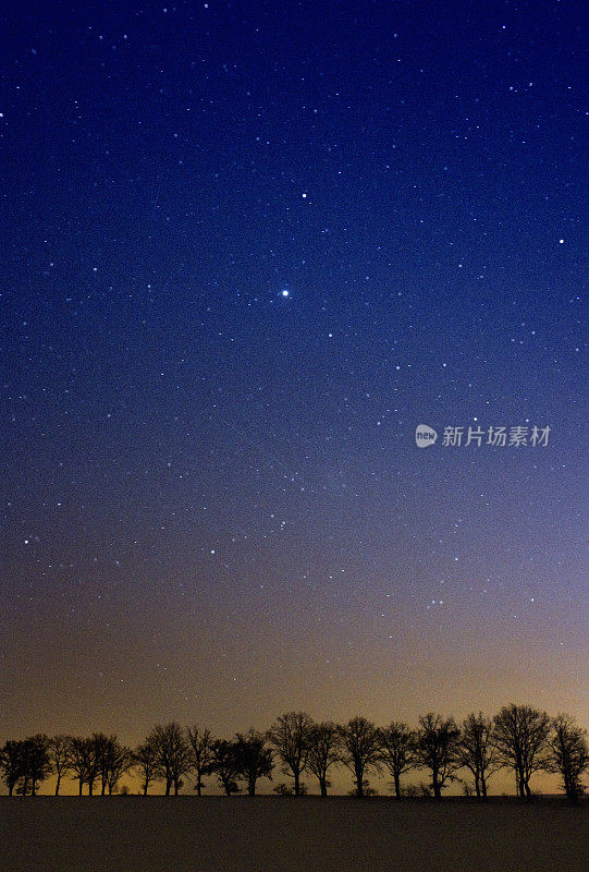 星星在寒冷的冬夜