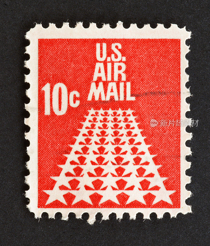 代表航空邮件的美国邮票
