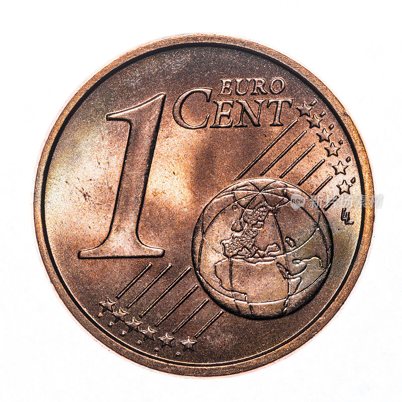 1欧元分硬币孤立白色(2002年)