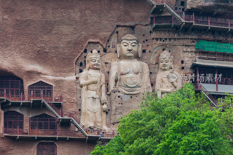 中国甘肃麦积山著名佛面