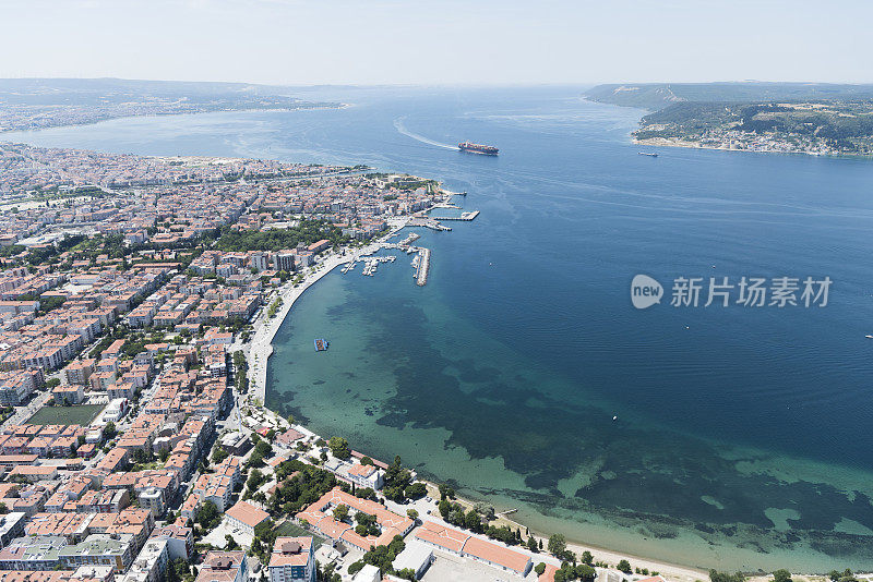 鸟瞰图Canakkale城市，土耳其