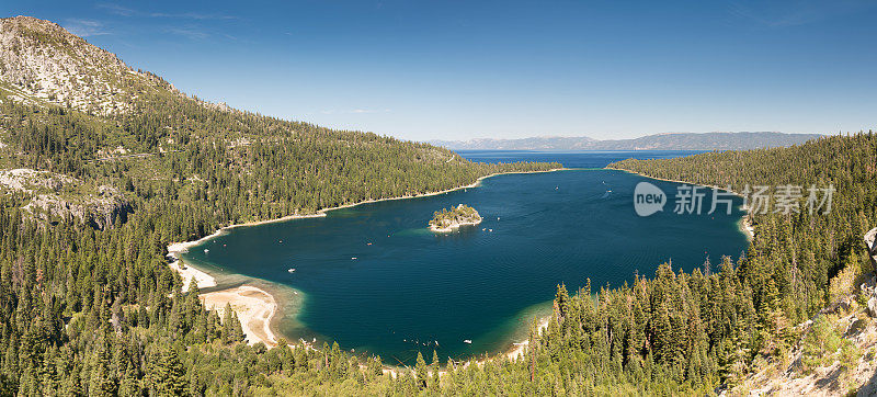 范尼特岛，翡翠湾州立公园全景，太浩湖