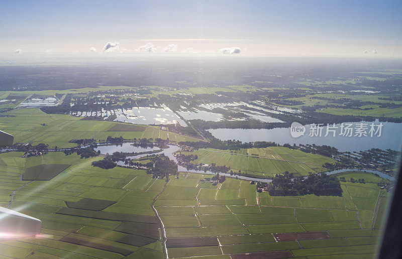 北荷兰鸟瞰图从飞机舷窗