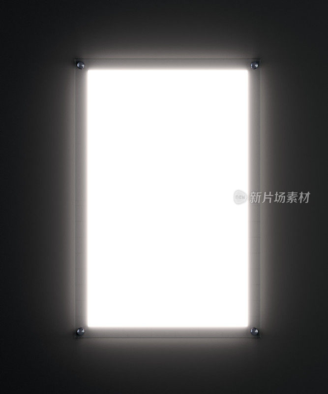 空白白色海报模型照明玻璃支架