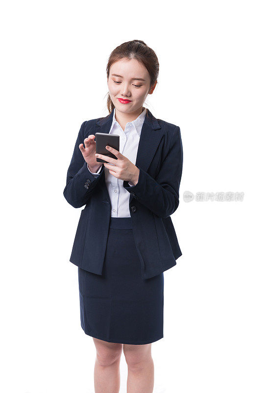 商业女性使用智能手机