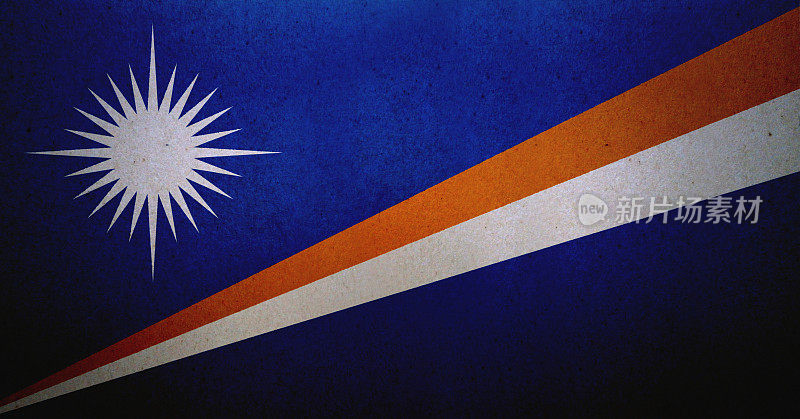 马绍尔群岛的垃圾旗印在纸上