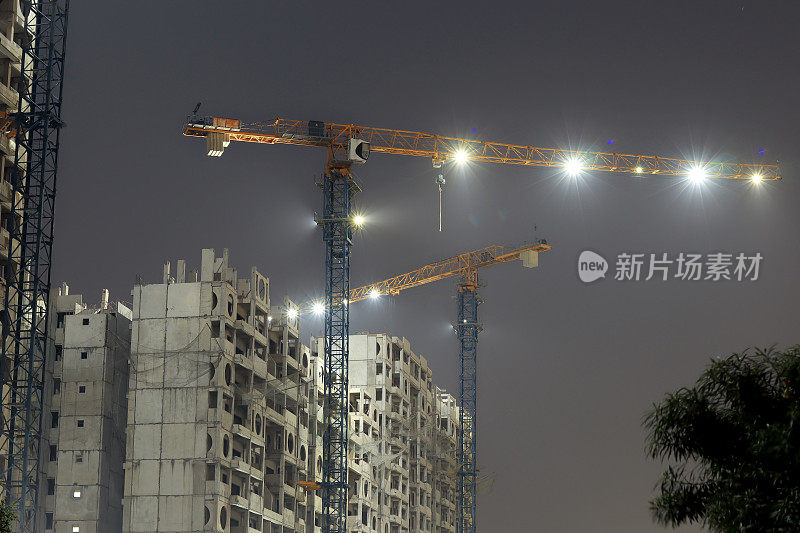 夜间建筑工地