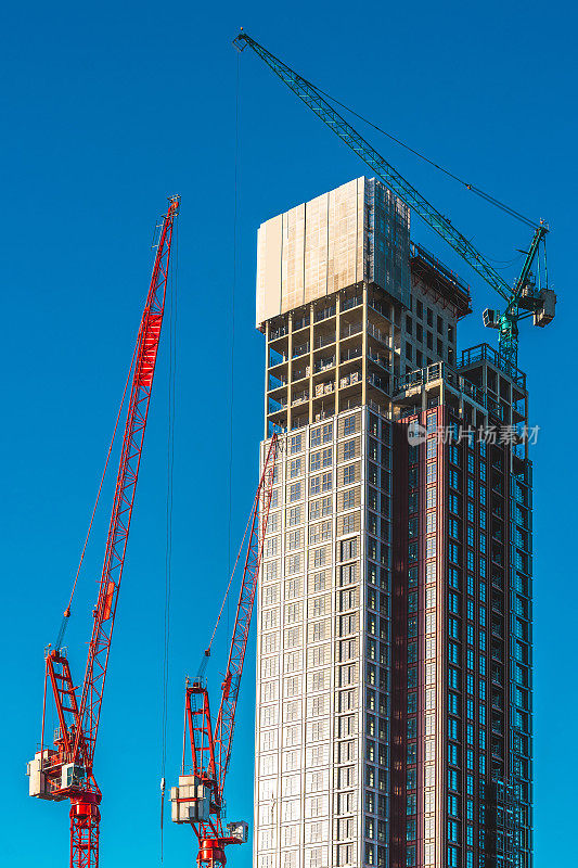 伦敦的摩天大楼和建筑工地