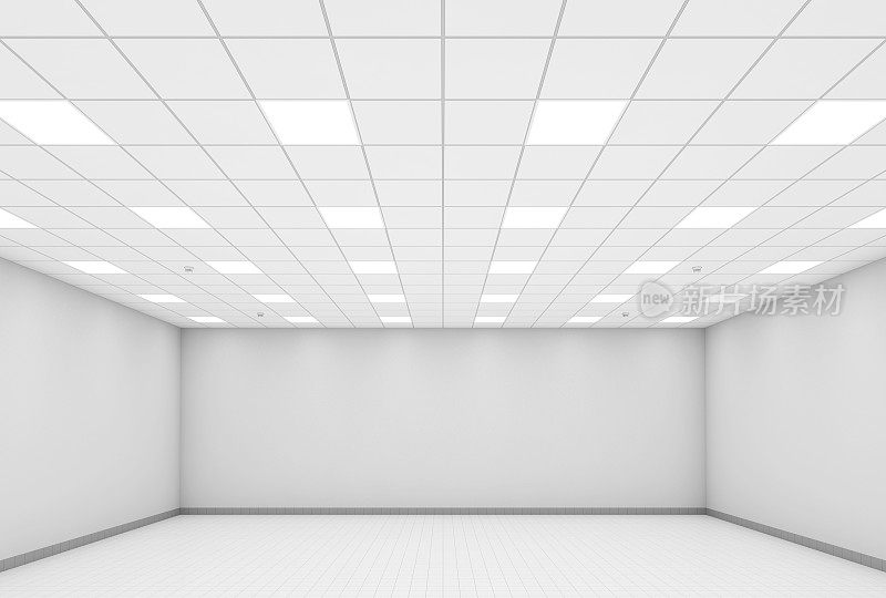 抽象现代白色办公室室内背景3d