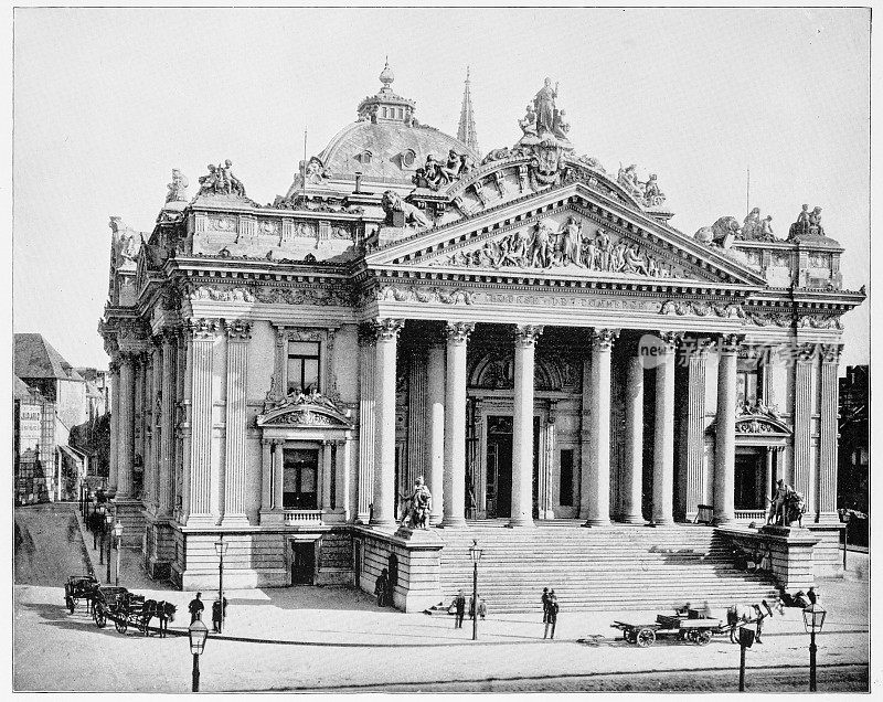 19世纪80年代比利时布鲁塞尔的证券交易所
