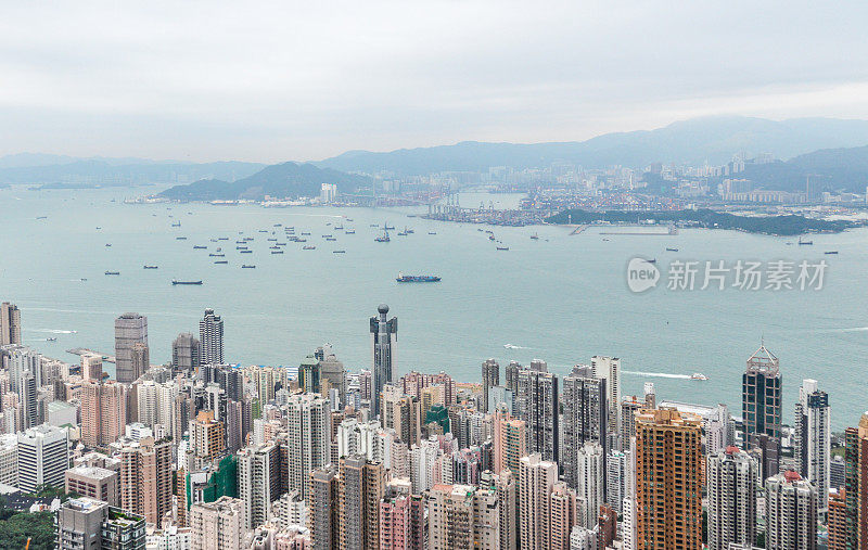 鸟瞰图的香港城市景观