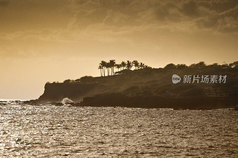 夏威夷拉奈岛的海岸线