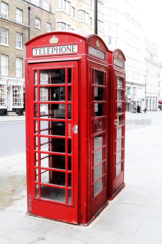 红色电话亭，英国伦敦