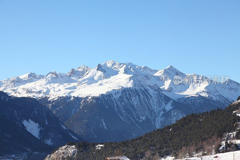 阿尔卑斯山的冬季景观