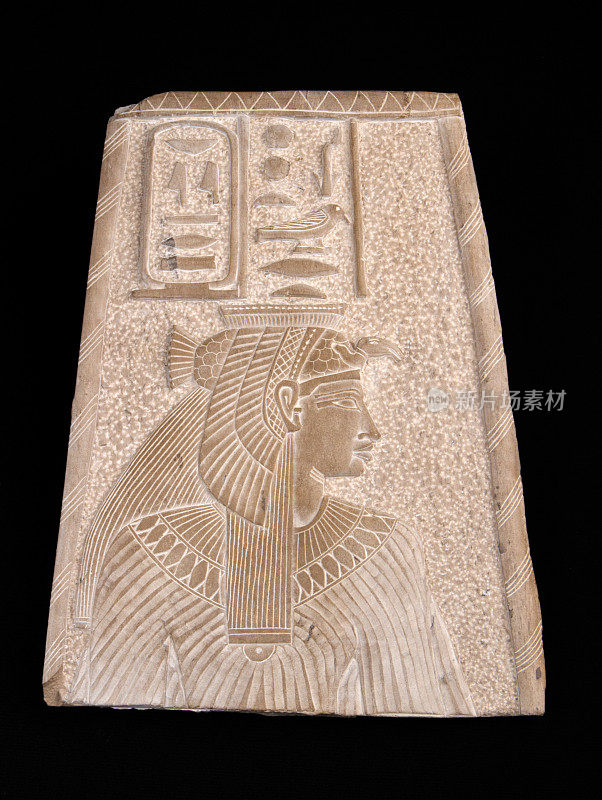 古埃及大理石代表的阿蒙拉在黑色的背景