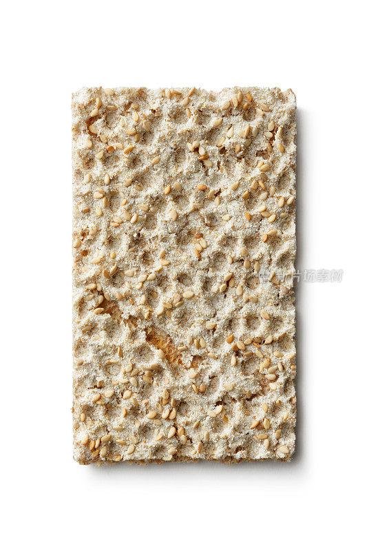 面包:脆饼孤立在白色背景