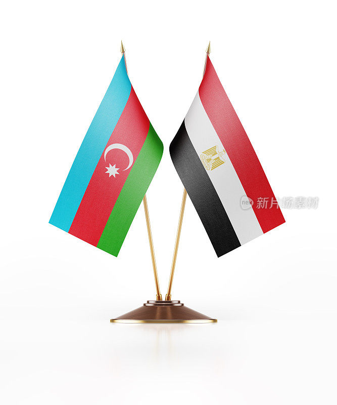 阿塞拜疆和埃及的微型国旗