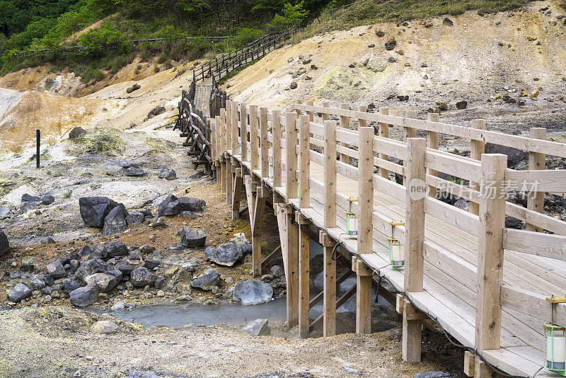 日本北海道地狱谷的小径