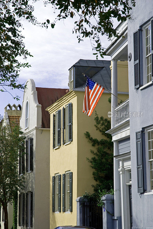 美国国旗在查尔斯顿，南卡罗来纳州