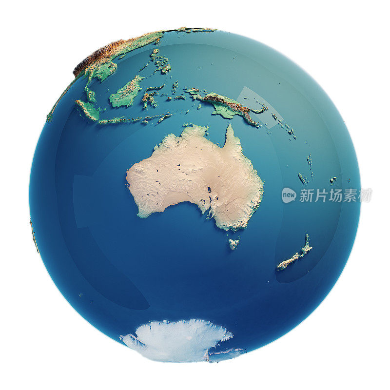 澳大利亚3D渲染行星地球