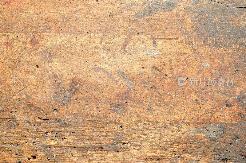 旧的用脏的工作台作为背景或纹理。