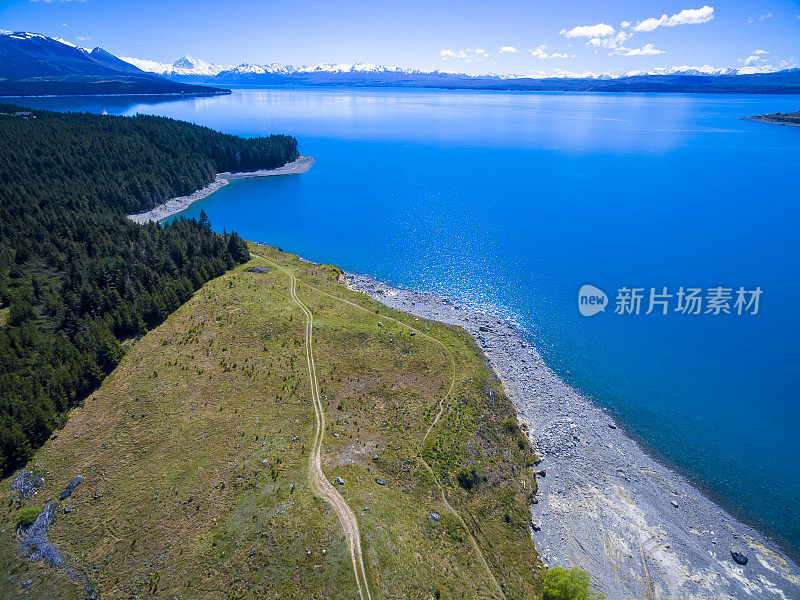 普卡基湖鸟瞰图