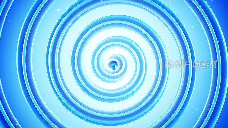 浅蓝色螺旋形状抽象3D渲染