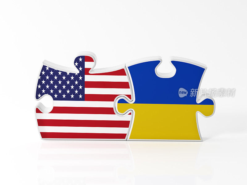 美国和乌克兰国旗纹理拼图