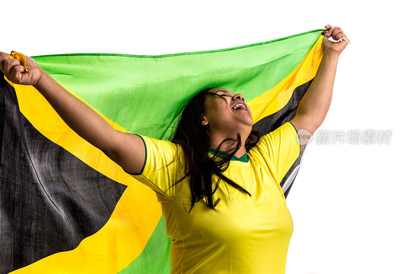 举着国旗的牙买加球迷