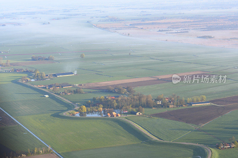 俯瞰荷兰Overijssel的Blankenham村